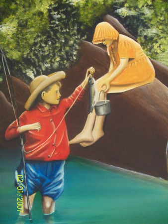 balık avlayan çocuklar